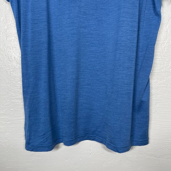 We Norwegians Men XL Blue Short Sleeve Crew Neck Shirt Merino Wool Blend - Picture 8 of 11
